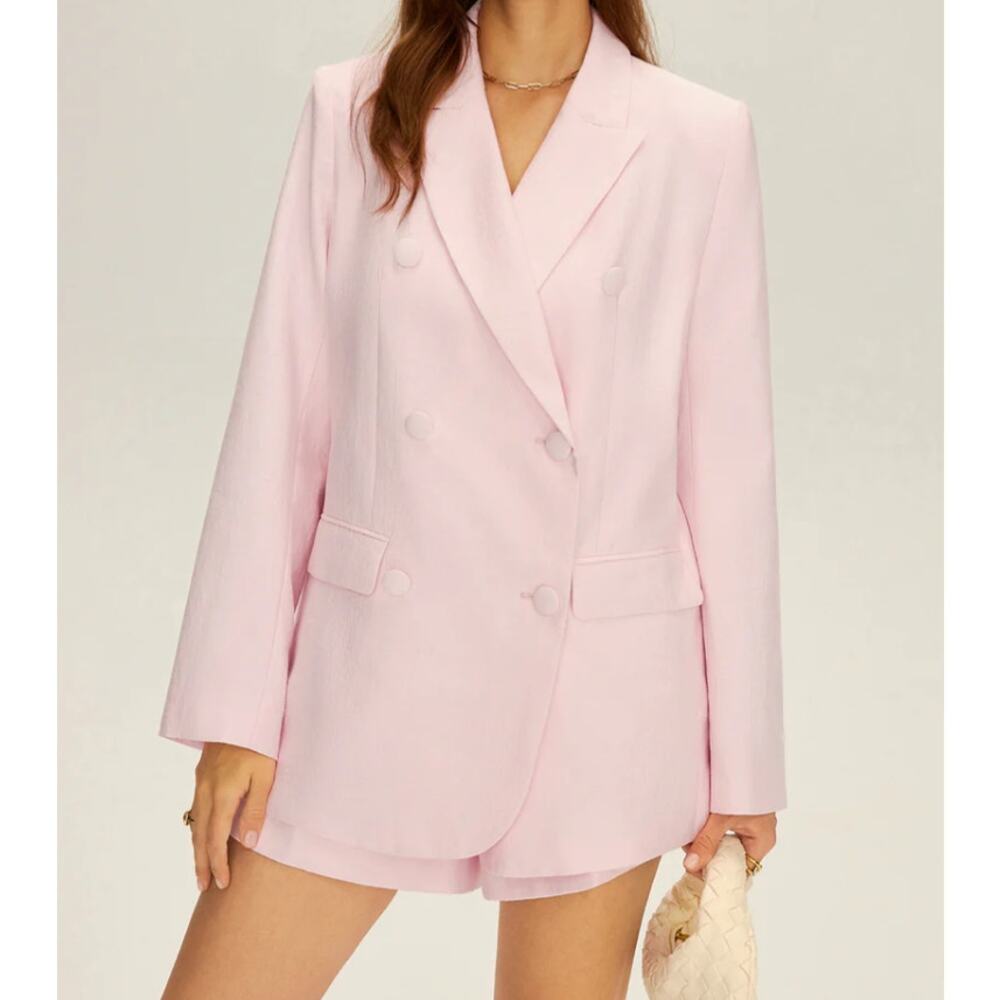 Commense Blush Pink Double Breasted Oversized Blazer L 8/10 NWT - Quiet Luxury